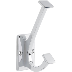 Skylight 1" Center to Center Chrome Coat and Hat Double Hook , 4-7/8" Length, 1-1/2" Width, 2-3/4" Projection