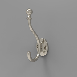 26% OFF Cottage 1" Center to Center Polished Nickel Coat and Hat Double Hook , 5-1/4" Length, 1-1/2" Width, 2-1/2" Projection