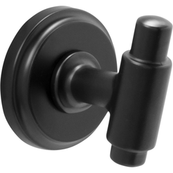 Piper 2-1/8" Length x 2" Width Matte Black Robe Single Hook , 2-3/16" Projection