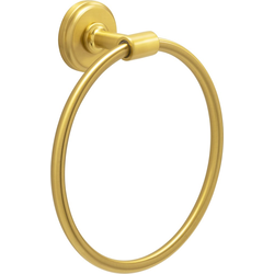 Piper 7-1/4" Length x 6-1/2" Width Brushed Golden Brass Towel Ring , 2-7/16" Projection