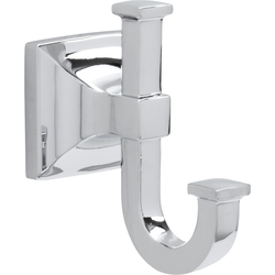 Studio 3-3/8" Length x 2" Width Chrome Robe Double Hook , 3-1/4" Projection