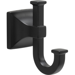 26% OFF Studio 3-3/8" Length x 2" Width Matte Black Robe Double Hook , 3-1/4" Projection