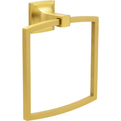 Studio 7-3/8" Length x 6-1/2" Width Brushed Golden Brass Towel Ring , 2-9/16" Projection