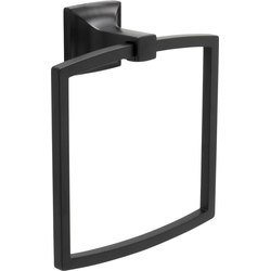 Studio 7-3/8" Length x 6-1/2" Width Matte Black Towel Ring , 2-9/16" Projection