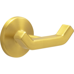 Woodward 2-3/16" Length x 3-3/4" Width Brushed Golden Brass Double Robe Hook, 2-1/2" Projection