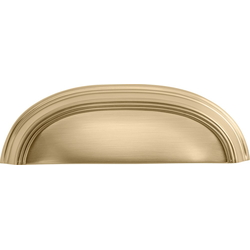 American Diner 3" and 3-3/4" Dual Center to Center Center to Center Champagne Bronze Cup Pull, 4-5/8" Length, 1-1/2" Width, 7/8" Projection