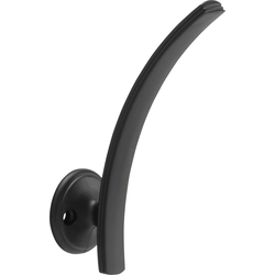 American Diner 7/8" Center to Center Matte Black Single Hook , 4-1/2" Length, 1-7/16" Width, 2-7/8" Projection