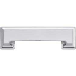 Studio 3" and 3-3/4" Dual Center to Center Center to Center Chrome Cup Pull, 4-7/8" Length, 2" Width, 1" Projection