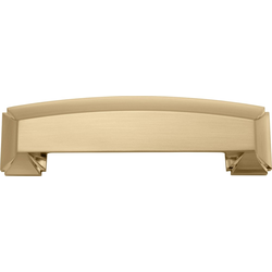 Bridges 3", 3-3/4", or 5-1/16" Triple Center to Center Center to Center Champagne Bronze Cup Pull, 5-7/8" Length, 1-13/16" Width, 11/16" Projection