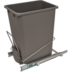 20% OFF Hafele Elemental Wire Bottom-Mounted Single 36 Quart Roll-Out Trash Bin for 12" Minimum Hinged Opening Width x 19-1/2" Height, With Soft-Close Ball-Bearing Slides, Gray