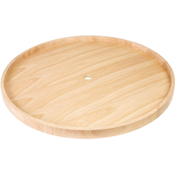 Hafele Elemental 28" Diameter Full Round Pole-Mounted Lazy Susan, Adjustable Height, Independently Rotating, Pack of 2, Rubberwood