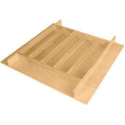 Hafele Utensil and Cutlery Insert Drawer Divider 20-7/8" Width x 19-3/4" Depth x 2" Height, Clear Coat Rubberwood/Birch Plywood