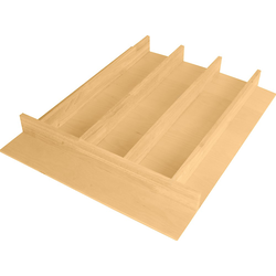  Hafele Utensil and Cutlery Insert Drawer Divider 16-1/2" Width x 19.5" Depth x 2" Height, Clear Coat Rubberwood/Birch Plywood 