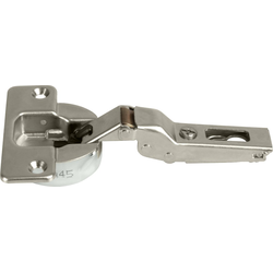 Salice Silentia+ Partial-Overlay Soft Close Hinge for Thick Doors up to 1-9/16" Thickness, Screw-On, 40mm Drilling Required