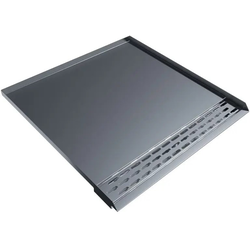 34" Length x 36" Width Open Front Refrigerator Trench Drain Pan, Stainless steel
