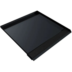 34" Length x 36" Width Open Front Refrigerator Trench Drain Pan, Flat Black