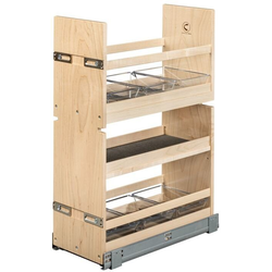 Cascade 8-3/8" Width Vanity Roll-Out Organizer with Tandem Soft-Close Slides, Minimum Cabinet Opening: 9" Width x 18-3/4" Depth x 27" Height, Prefinished Baltic Birch