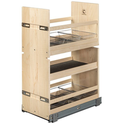Cascade 10-3/8" Width Vanity Roll-Out Organizer with Tandem Soft-Close Slides, Minimum Cabinet Opening: 9" Width x 18-3/4" Depth x 27" Height, Prefinished Baltic Birch