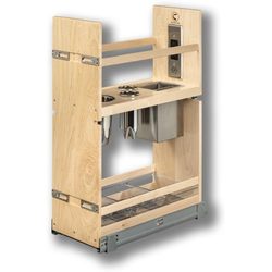 Cascade 8-3/8" Width Electric Grooming Vanity Base Pull-out Organizer with Tandem Soft-Close Slides, Minimum Cabinet Opening: 9" Width x, 18-3/4" Depth x, 27" Height, Prefinished Baltic Birch