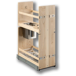 Cascade 8-3/8" Width Non-Electric Grooming Vanity Base Pull-out Organizer with Tandem Soft-Close Slides, Minimum Cabinet Opening: 9" Width x, 18-3/4" Depth x, 27" Height, Prefinished Baltic Birch
