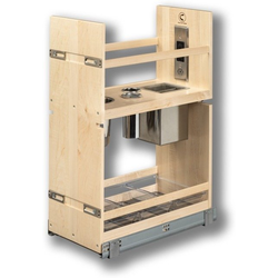 Cascade 10-3/8" Width Electric Grooming Vanity Base Pull-out Organizer with Tandem Soft-Close Slides, Minimum Cabinet Opening: 9" Width x, 18-3/4" Depth x, 27" Height, Prefinished Baltic Birch
