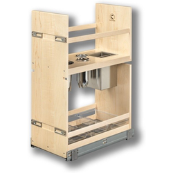 Cascade 10-3/8" Width Non-Electric Grooming Vanity Base Pull-out Organizer with Tandem Soft-Close Slides, Minimum Cabinet Opening: 9" Width x, 18-3/4" Depth x, 27" Height, Prefinished Baltic Birch