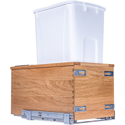 Alina Soft Close Bottom Mount 50 Quart Double Pullout Waste Container, Minimum Cabinet Opening: 18" Width x 22-3/4" Depth x 23-7/8" Height, White Oak / White
