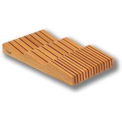 Alina Wave 15 Slot Knife Block Insert, Minimum Cabinet Opening: 9-3/8" Width x 16-7/8 Depth x 2-1/8" Height, White Oak