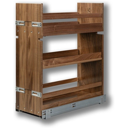 Riviera 10-3/8" Width Soft Close Vanity Base Organizer with 6 Small Poly Trays, Minimum Cabinet Opening: 10-1/2" Width x 18-3/4" Depth x 27" Height, Walnut