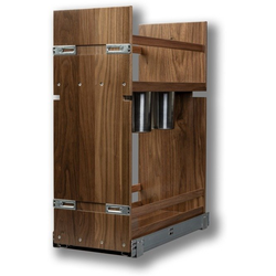 23% OFF Riviera 11-7/8" Width Bottom Mount Waste Container For Vanity with Blum Tandem 100# Slides, Minimum Cabinet Opening: 12" Width x 18-3/4" Depth x 19-7/8" Height, Single 34 Qt Bin, Walnut