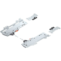 13-3/4" to 23-5/8" Length L1 Merivobox Tip-On Blumotion Push-To-Open Unit and Trigger, Light Gray