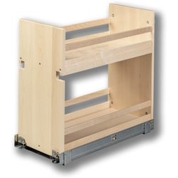 Signature 10-3/8" Width 2 Shelf Base Cabinet Pull-Out including Bottom-Mount Blum Tandem Soft-Close Slides, Minimum Cabinet Opening: 10-1/2" Width x 21-3/4" Depth x 20-1/2" Height, Prefinished Maple