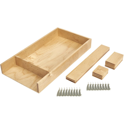 Customizable Drop-In Cutlery Drawer Organizer for 15 Inch Base Cabinet Drawers, Light Brown