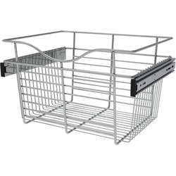 18 Inch Width x 14 Inch Depth x 11 Inch Height Closet Basket for Custom Closet Systems, 3 Pack, Chrome