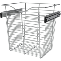 18 Inch Width x 14 Inch Depth x 18 Inch Height Closet Basket for Custom Closet Systems, 3 Pack, Chrome