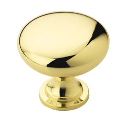 Metal Finishes 1-1/4 Inch Diameter Polished Brass Cabinet Knob