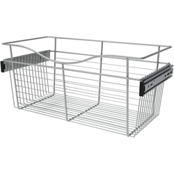 33% OFF 24 Inch Width x 12 Inch Depth x 11 Inch Height Closet Basket for Custom Closet Systems, 3 Pack, Chrome