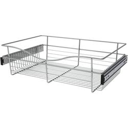 24 Inch Width x 16 Inch Depth x 7 Inch Height Closet Basket for Custom Closet Systems, 3 Pack, Chrome