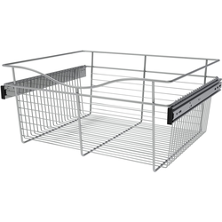 25% OFF 24 Inch Width x 20 Inch Depth x 11 Inch Height Closet Basket for Custom Closet Systems, 3 Pack, Chrome