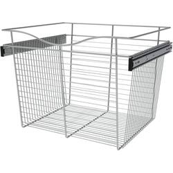 24 Inch Width x 20 Inch Depth x 18 Inch Height Closet Basket for Custom Closet Systems, 3 Pack, Chrome