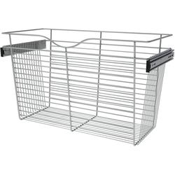 25% OFF 30 Inch Width x 14 Inch Depth x 18 Inch Height Closet Basket for Custom Closet Systems, 3 Pack, Chrome