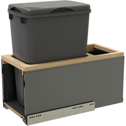 22% OFF 32 Quart Double LEGRABOX Bottom Mount Pull-Out Waste Container With Soft Close, Minimum Cabinet Opening Width: 10-1/2 Inch, Gray