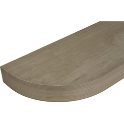 Floating Wood Shelf with 8-1/2" Radius Curved Edge and Concealed Wall Mount Bracket, 36" Width x 10" Depth x 2-1/2" Height, Alder