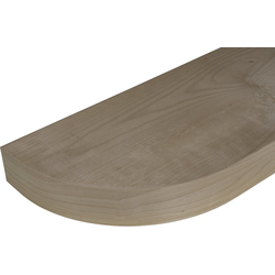 Floating Wood Shelf with 8-1/2" Radius Curved Edge and Concealed Wall Mount Bracket, 48" Width x 10" Depth x 2-1/2" Height, Maple Hardwood