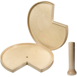 23% OFF Signature Series Magnasusan 28" Diameter Pie Cut Magnetic Lazy Susan, 2 Shelves, 24 Magnetic Pegs, Pole Not Included, Maple