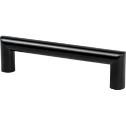 Berenson Transitional Advantage Four 3-3/4" Center to Center Matte Black Pull, 4-7/32" Length x 15/32" Width x 1-3/16" Projection