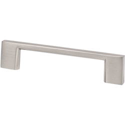 Berenson Transitional Advantage Four 3-3/4" Center to Center Brushed Nickel Pull, 4-17/32" Length x 11/32" Width x 1-1/32" Projection