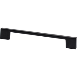Berenson Transitional Advantage Four 6-5/16" Center to Center Matte Black Pull, 7-15/32" Length x 13/32" Width x 1-1/32" Projection