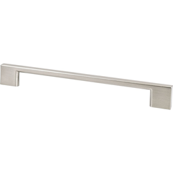 Berenson Transitional Advantage Four 7-9/16" Center to Center Brushed Nickel Pull, 8-29/32" Length x 13/32" Width x 1-3/32" Projection