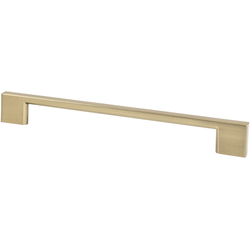 Berenson Transitional Advantage Four 7-9/16" Center to Center Champagne Pull, 8-29/32" Length x 13/32" Width x 1-3/32" Projection